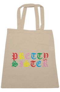 Pretty Sister Rainbow Large Canvas Tote