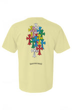 AA The Rainbow Hollywood Crosses Heavyweight T Shirt (White / Yellow)