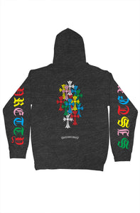 Hollywood Crosses Pullover Hoodie ( Black / Dark Grey )