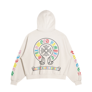 The Hollywood Vampire Rainbow Logo Unisex Sun Faded Distressed Pocket Hoodie