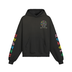 The Hollywood Vampire Rainbow Crosses Unisex Sun Faded Distressed Pocket Hoodie