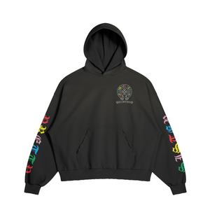 The Hollywood Vampire Rainbow Crosses Unisex Sun Faded Distressed Pocket Hoodie