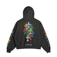 The Hollywood Vampire Rainbow Crosses Unisex Sun Faded Distressed Pocket Hoodie